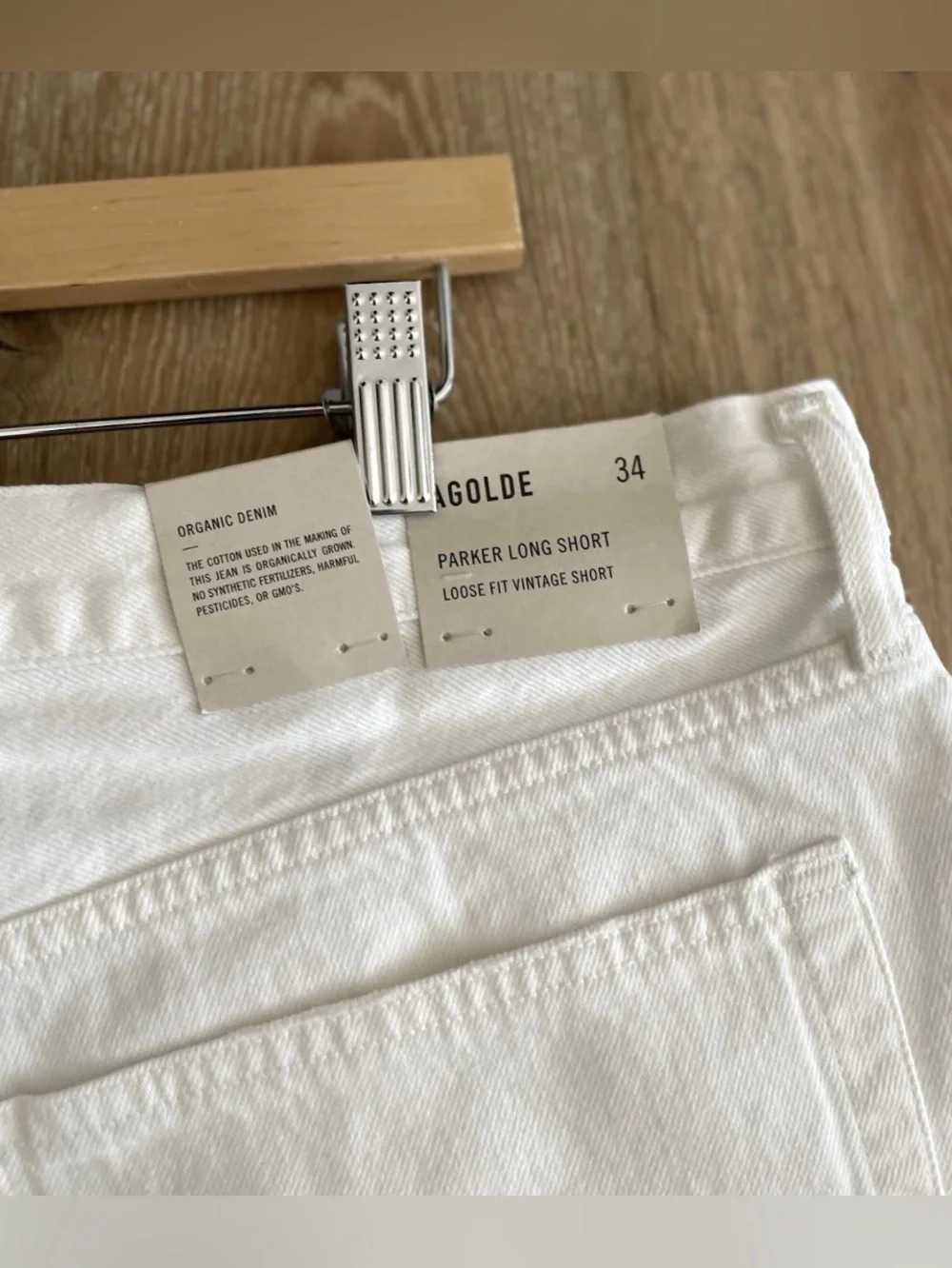 Agolde Parker White Jean Shorts Womens Size 34 Dough New w/ tags